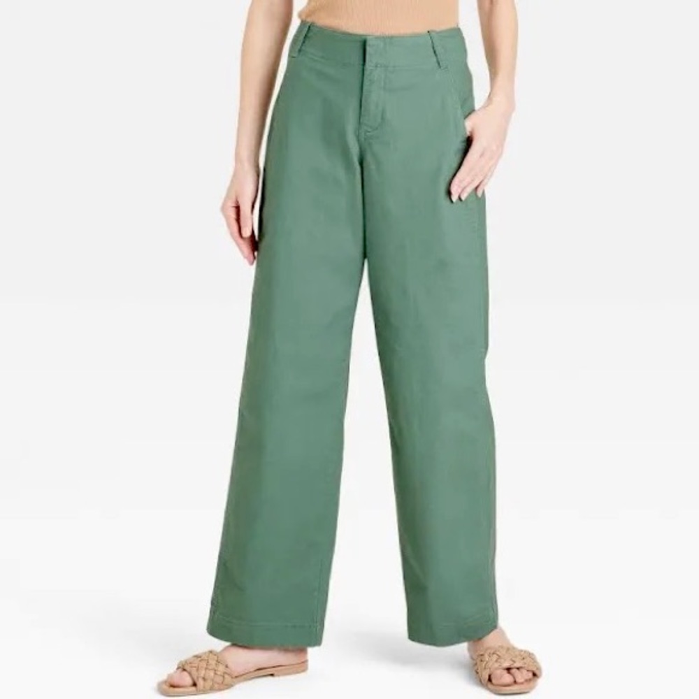 Women's A New Day Mid-Rise Relaxed Straight Leg Chino Pants